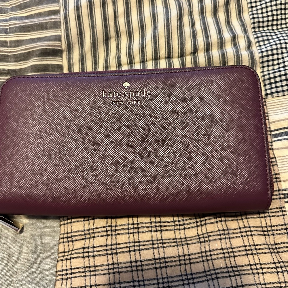 Kate Spade large continental wallet in BlackBerry Preserve